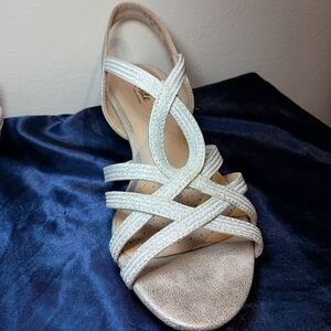 LifeStride Womens Yaya Soft Silver Slingbacks Size 7.5 M NWOT